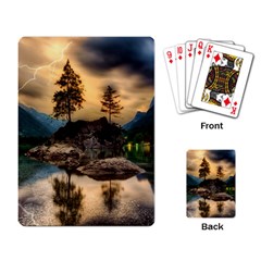 Sunset Dusk Sky Clouds Lightning Playing Card by BangZart