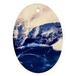 Antarctica Mountains Sunrise Snow Oval Ornament (Two Sides) Back