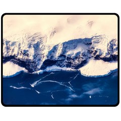 Antarctica Mountains Sunrise Snow Double Sided Fleece Blanket (medium) 