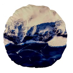 Antarctica Mountains Sunrise Snow Large 18  Premium Flano Round Cushions