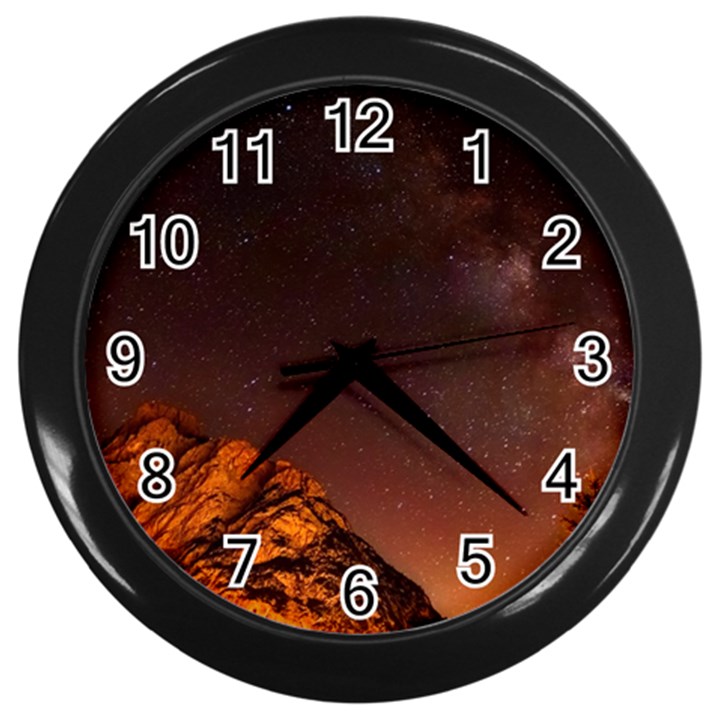 Italy Night Evening Stars Wall Clocks (Black)