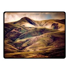 Iceland Mountains Sky Clouds Double Sided Fleece Blanket (small) 