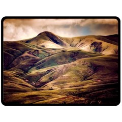 Iceland Mountains Sky Clouds Double Sided Fleece Blanket (large) 