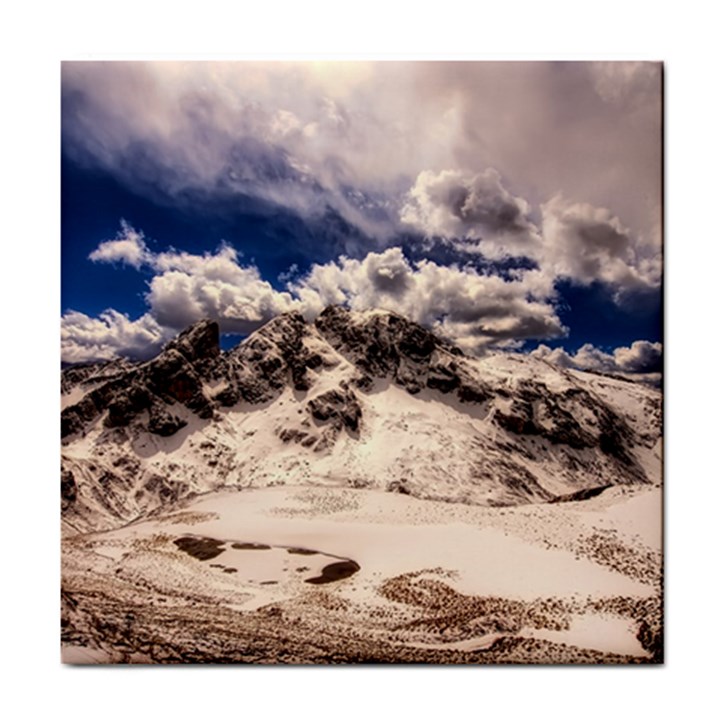 Italy Landscape Mountains Winter Tile Coasters