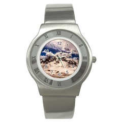 Italy Landscape Mountains Winter Stainless Steel Watch by BangZart