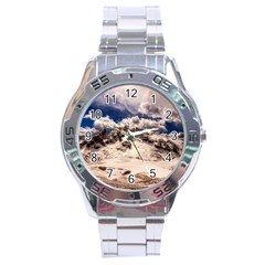 Italy Landscape Mountains Winter Stainless Steel Analogue Watch by BangZart