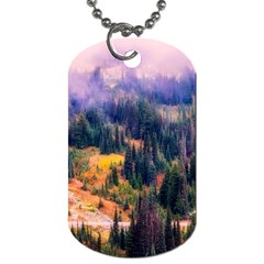 Landscape Fog Mist Haze Forest Dog Tag (one Side)