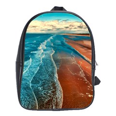 Sea Ocean Coastline Coast Sky School Bag (large) by BangZart