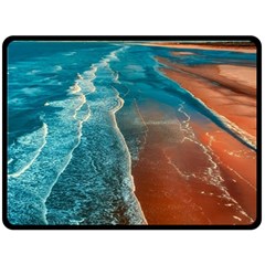 Sea Ocean Coastline Coast Sky Double Sided Fleece Blanket (large) 