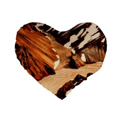 Iceland Mountains Snow Ravine Standard 16  Premium Flano Heart Shape Cushions