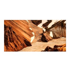 Iceland Mountains Snow Ravine Satin Wrap