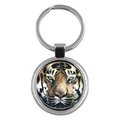 Tiger Bengal Stripes Eyes Close Key Chains (round)  by BangZart