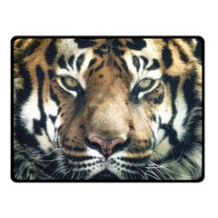 Tiger Bengal Stripes Eyes Close Double Sided Fleece Blanket (small) 