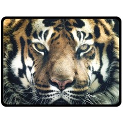 Tiger Bengal Stripes Eyes Close Double Sided Fleece Blanket (large) 