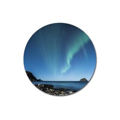 Aurora Borealis Lofoten Norway Magnet 3  (round) by BangZart