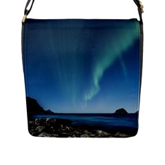Aurora Borealis Lofoten Norway Flap Messenger Bag (l) 