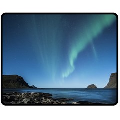 Aurora Borealis Lofoten Norway Double Sided Fleece Blanket (medium) 