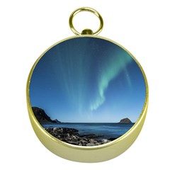 Aurora Borealis Lofoten Norway Gold Compasses