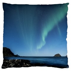 Aurora Borealis Lofoten Norway Standard Flano Cushion Case (two Sides)