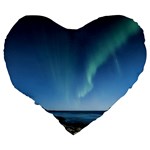 Aurora Borealis Lofoten Norway Large 19  Premium Flano Heart Shape Cushions Back