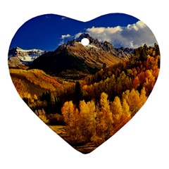 Colorado Fall Autumn Colorful Heart Ornament (two Sides) by BangZart