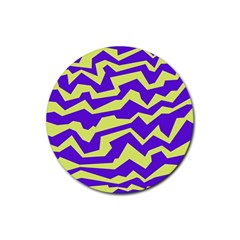 Polynoise Vibrant Royal Rubber Round Coaster (4 Pack)  by jumpercat