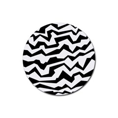 Polynoise Bw Rubber Round Coaster (4 Pack)  by jumpercat