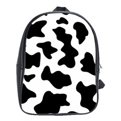 Animal Print Black And White Black School Bag (large)