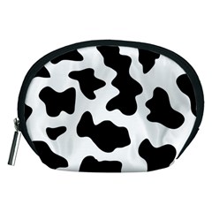 Animal Print Black And White Black Accessory Pouches (medium) 