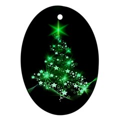 Christmas Tree Background Oval Ornament (two Sides) by BangZart