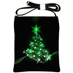 Christmas Tree Background Shoulder Sling Bags by BangZart