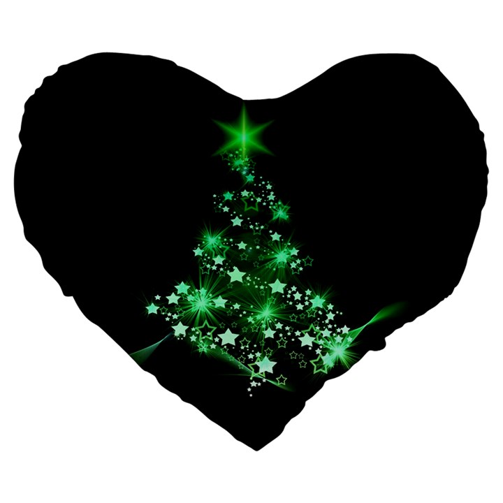 Christmas Tree Background Large 19  Premium Heart Shape Cushions