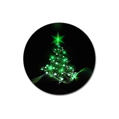 Christmas Tree Background Magnet 3  (round) by BangZart