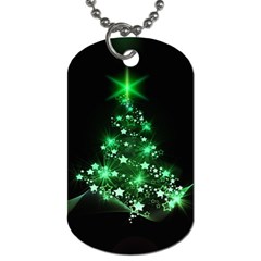 Christmas Tree Background Dog Tag (one Side) by BangZart