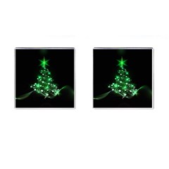 Christmas Tree Background Cufflinks (square) by BangZart