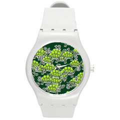 Seamless Tile Background Abstract Round Plastic Sport Watch (m) by BangZart