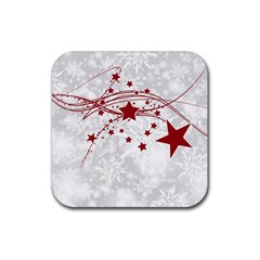 Christmas Star Snowflake Rubber Coaster (square)  by BangZart