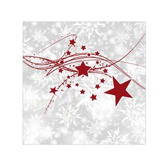 Christmas Star Snowflake Small Satin Scarf (square)