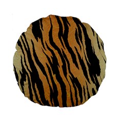 Animal Tiger Seamless Pattern Texture Background Standard 15  Premium Round Cushions