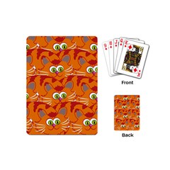 Animals Pet Cats Mammal Cartoon Playing Cards (mini)  by BangZart