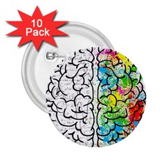 Brain Mind Psychology Idea Hearts 2 25  Buttons (10 Pack)  by BangZart