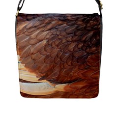 Feather Chicken Close Up Red Flap Messenger Bag (l) 