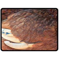 Feather Chicken Close Up Red Double Sided Fleece Blanket (large) 