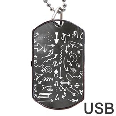 Arrows Board School Blackboard Dog Tag Usb Flash (two Sides) by BangZart