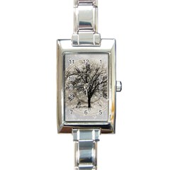 Snow Snowfall New Year S Day Rectangle Italian Charm Watch by BangZart