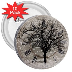 Snow Snowfall New Year S Day 3  Buttons (10 Pack)  by BangZart