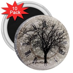 Snow Snowfall New Year S Day 3  Magnets (10 Pack)  by BangZart