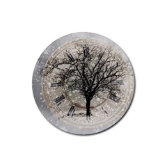 Snow Snowfall New Year S Day Rubber Coaster (round)  by BangZart