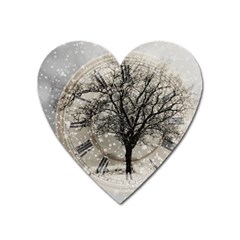 Snow Snowfall New Year S Day Heart Magnet by BangZart