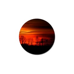 Tree Series Sun Orange Sunset Golf Ball Marker by BangZart